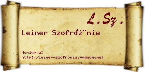 Leiner Szofrónia névjegykártya